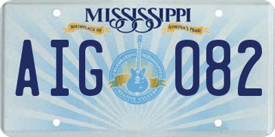 MS license plate AIG082