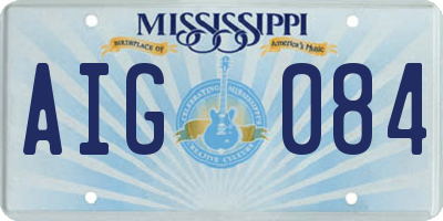 MS license plate AIG084