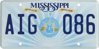 MS license plate AIG086