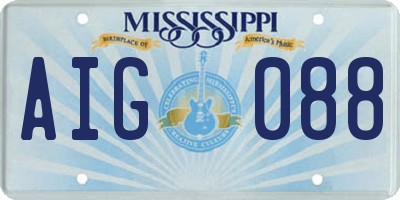 MS license plate AIG088