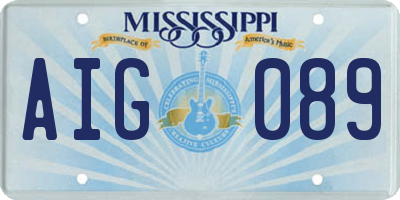 MS license plate AIG089