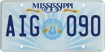 MS license plate AIG090
