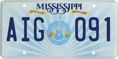 MS license plate AIG091