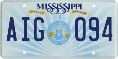 MS license plate AIG094