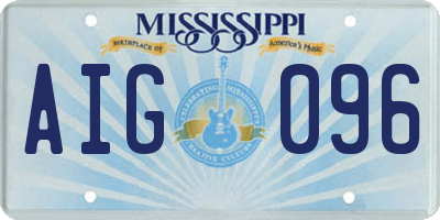 MS license plate AIG096