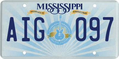 MS license plate AIG097