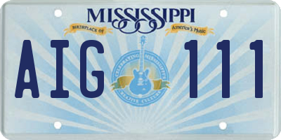 MS license plate AIG111