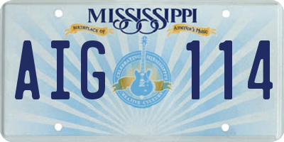 MS license plate AIG114