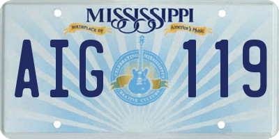 MS license plate AIG119