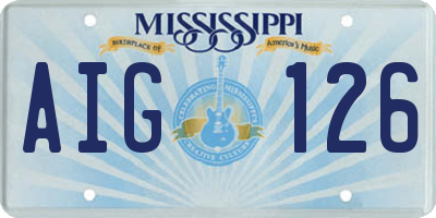 MS license plate AIG126