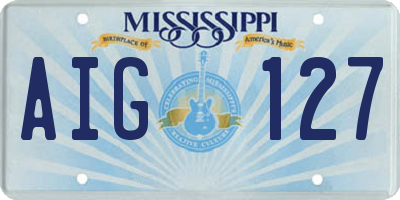 MS license plate AIG127