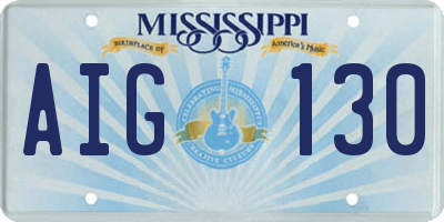 MS license plate AIG130