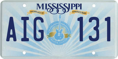 MS license plate AIG131