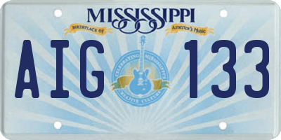 MS license plate AIG133