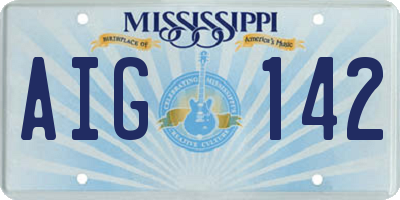 MS license plate AIG142