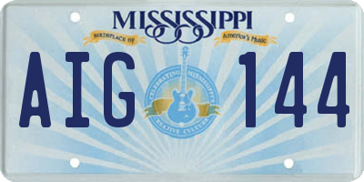MS license plate AIG144