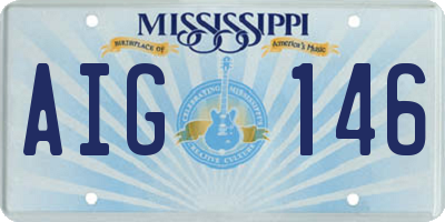MS license plate AIG146
