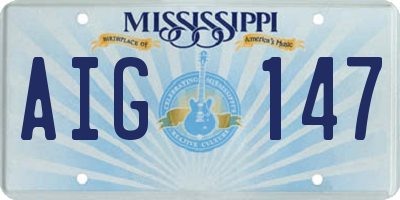 MS license plate AIG147