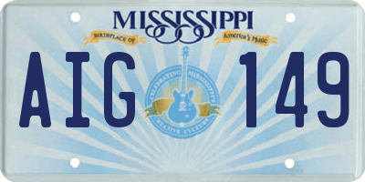 MS license plate AIG149