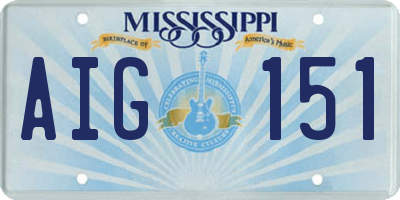 MS license plate AIG151