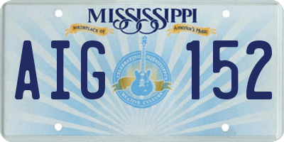 MS license plate AIG152