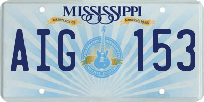 MS license plate AIG153