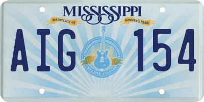 MS license plate AIG154