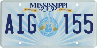 MS license plate AIG155
