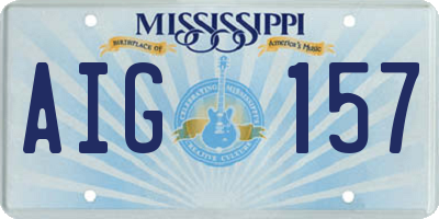MS license plate AIG157