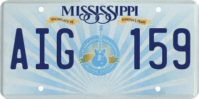 MS license plate AIG159
