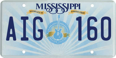 MS license plate AIG160