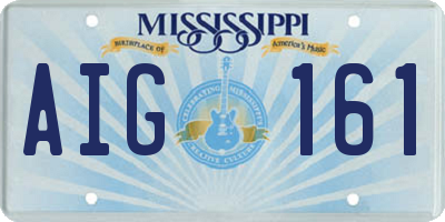 MS license plate AIG161