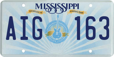 MS license plate AIG163