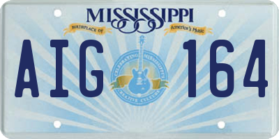 MS license plate AIG164
