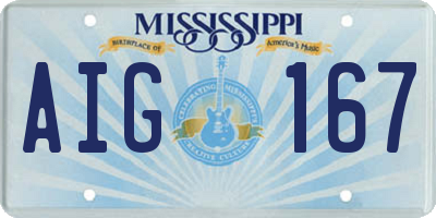 MS license plate AIG167