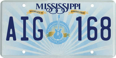 MS license plate AIG168