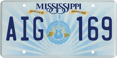 MS license plate AIG169