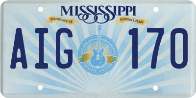 MS license plate AIG170
