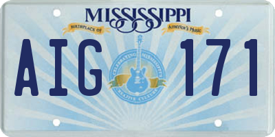 MS license plate AIG171