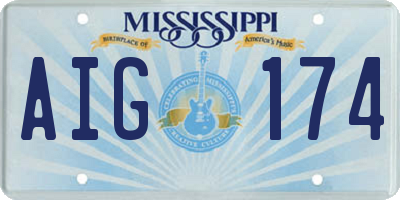 MS license plate AIG174