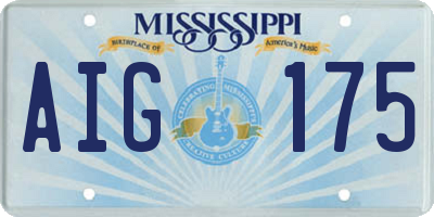 MS license plate AIG175