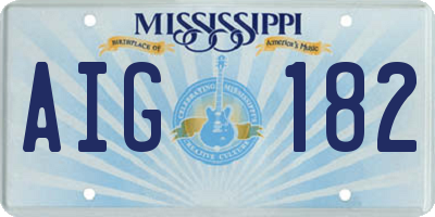 MS license plate AIG182