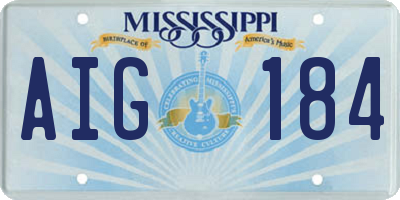 MS license plate AIG184