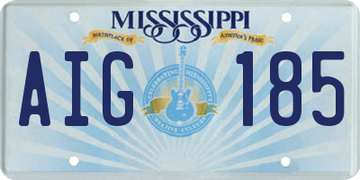MS license plate AIG185