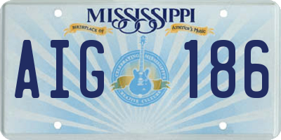 MS license plate AIG186