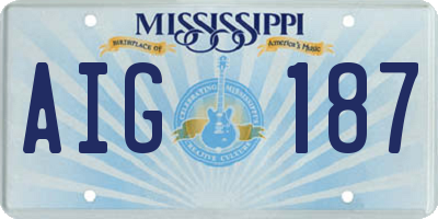 MS license plate AIG187