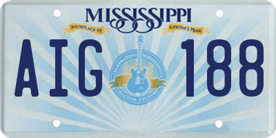 MS license plate AIG188