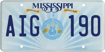 MS license plate AIG190