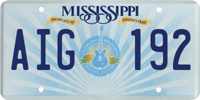 MS license plate AIG192
