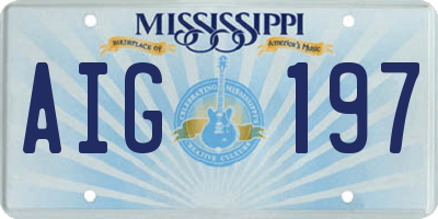 MS license plate AIG197
